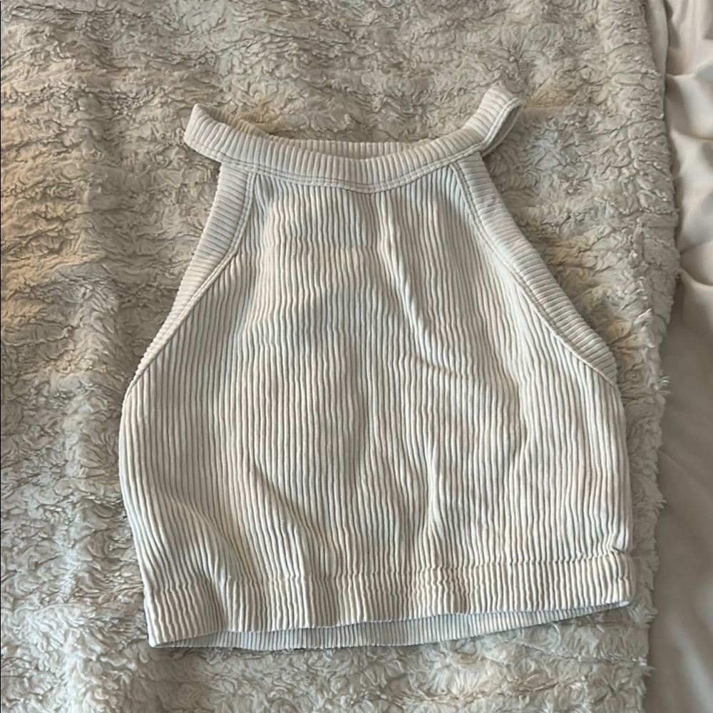 Aerie Cream Ribbed Casual Skirt